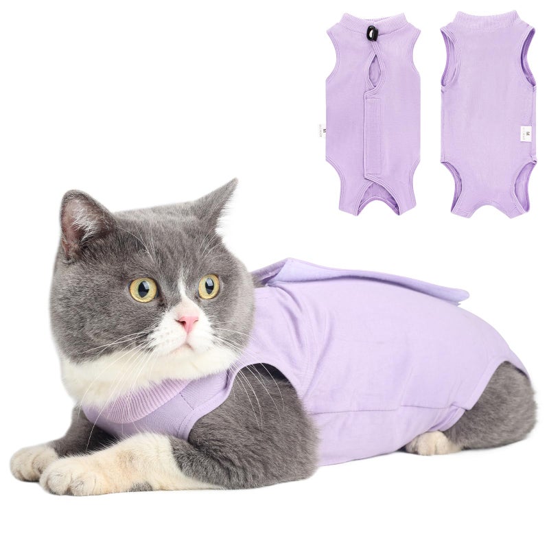Coppthinktu Cat Recovery Suit for Abdominal Wounds or Skin Diseases, Cat Onesie for Cats After Surgery Female Kitten Recovery Suit, Breathable E-Collar Alternative for Cats After Spay Anti Licking Wounds - Image 1